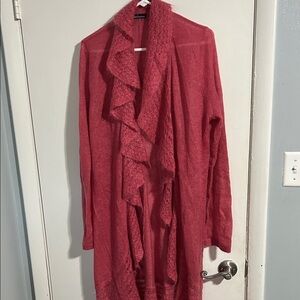 Moda International Pink Ruffled Cardigan